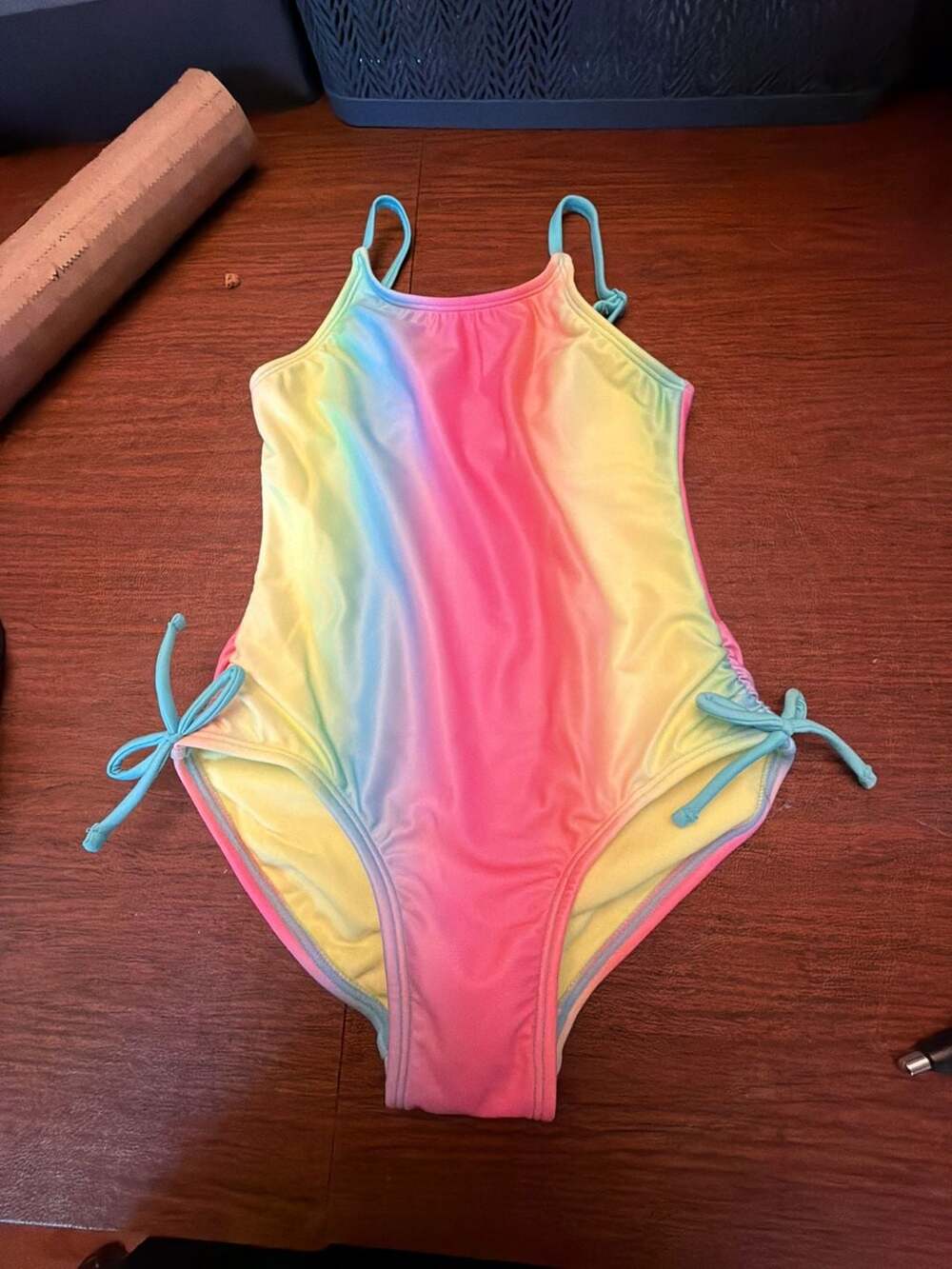 Cat & Jack Girls Rainbow Ombre One-Piece Swimsuit Size S (6/7)